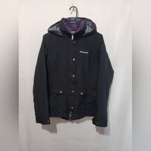 Columbia Black Hooded Jacket Size Medium